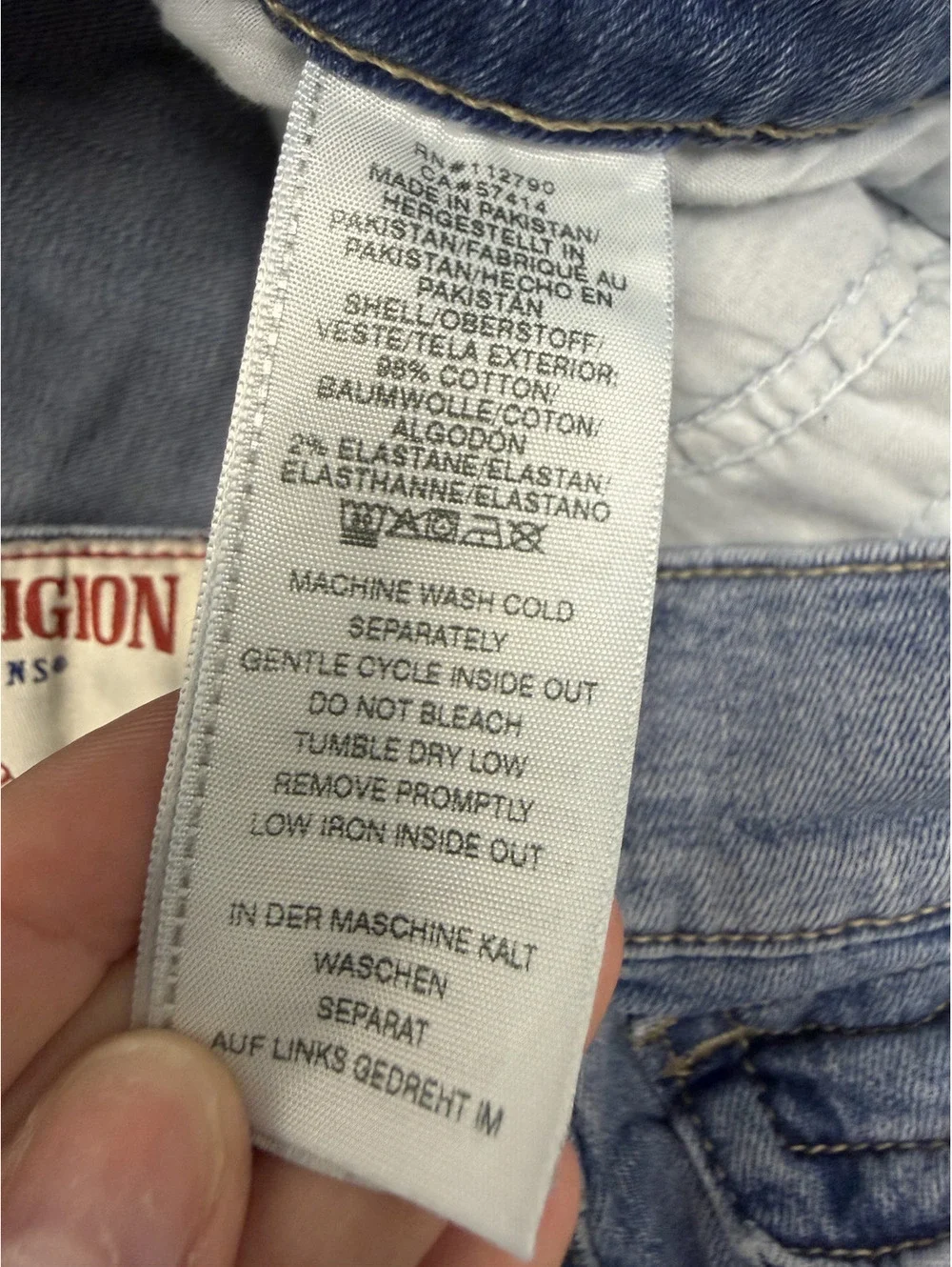 True Religion Ricky Relaxed Straight Light Blue Denim Shorts Size 34